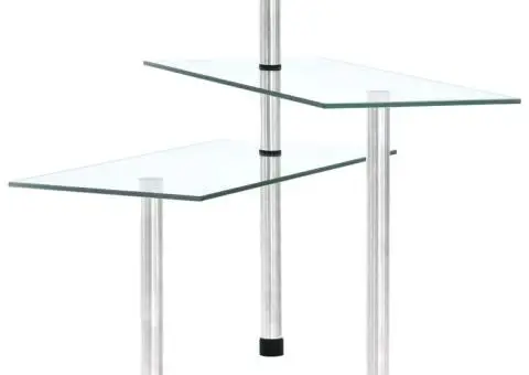 Raft de colț de bucătărie, 3 niveluri, sticlă securizată - 4/5