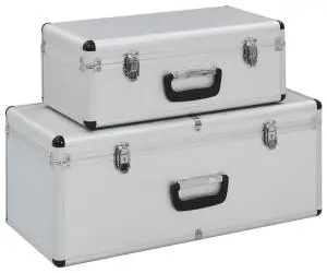 vidaXL Cutii de depozitare, 2 buc., argintiu, aluminiu