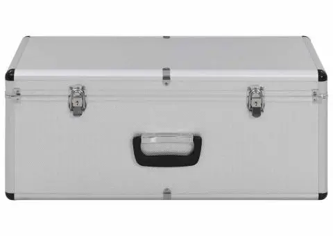 Cutii de depozitare, 2 buc., argintiu, aluminiu - 3/5