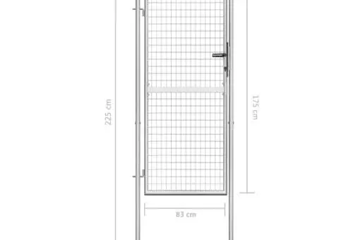 Poartă de grădină, argintiu, 105 x 225 cm, oțel galvanizat - 5/5
