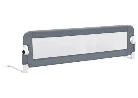 Balustradă de protecție pat copii, gri, 120x42 cm, poliester - 2/5