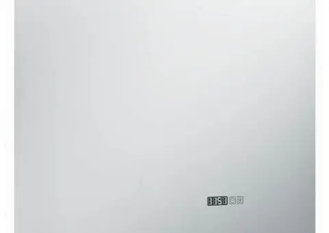 Oglindă cu LED de baie cu senzor tactil și afișaj oră, 80x60 cm - 4/5