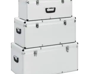 vidaXL Cutii de depozitare, 3 buc., argintiu, aluminiu