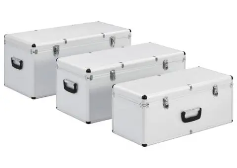 Cutii de depozitare, 3 buc., argintiu, aluminiu - 2/5