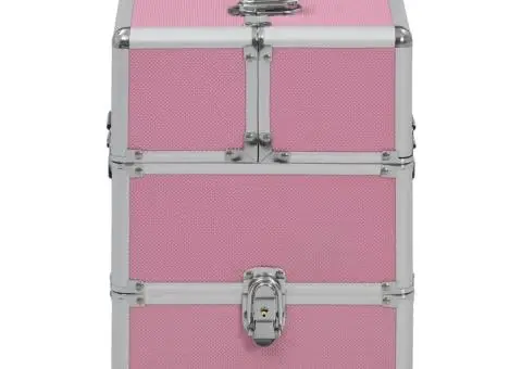 Geantă de cosmetice, roz, 37 x 24 x 35 cm, aluminiu - 3/5