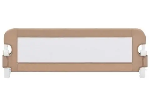 Balustradă protecție pat copii, gri taupe, 120x42 cm, poliester - 3/5