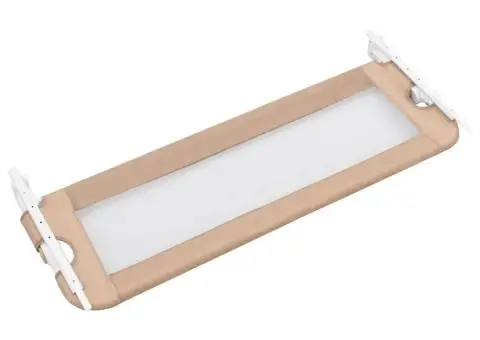 Balustradă protecție pat copii, gri taupe, 120x42 cm, poliester - 4/5