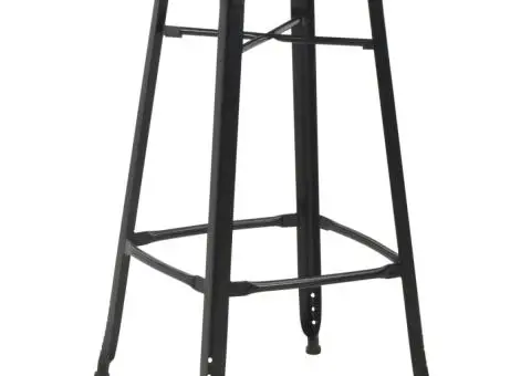 Scaune de bar, 2 buc., negru, oțel - 2/5