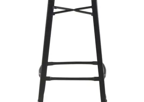 Scaune de bar, 2 buc., negru, oțel - 3/5