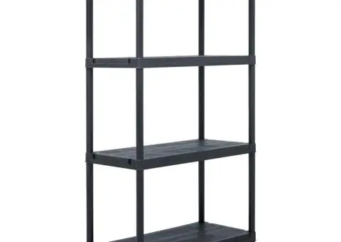 Raft de depozitare, negru, 60 x 30 x 138 cm, plastic, 100 kg - 1/5