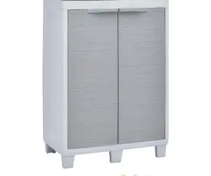 vidaXL Coș de gunoi pentru grădină cu 3 saci, gri deschis, 65x38x102cm