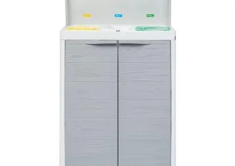 Coș de gunoi pentru grădină cu 3 saci, gri deschis, 65x38x102cm - 5/5