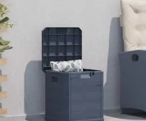 vidaXL Ladă de depozitare pentru grădină, antracit, 90 L