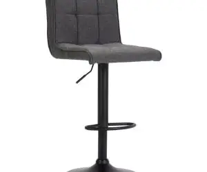 vidaXL Scaun de bar, gri închis, material textil