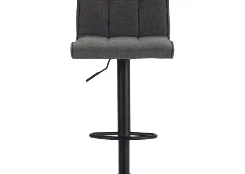 Scaun de bar, gri închis, material textil - 2/5