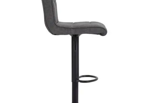 Scaun de bar, gri închis, material textil - 4/5