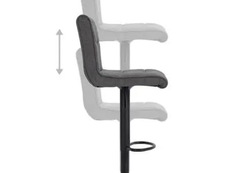 Scaun de bar, gri închis, material textil - 5/5