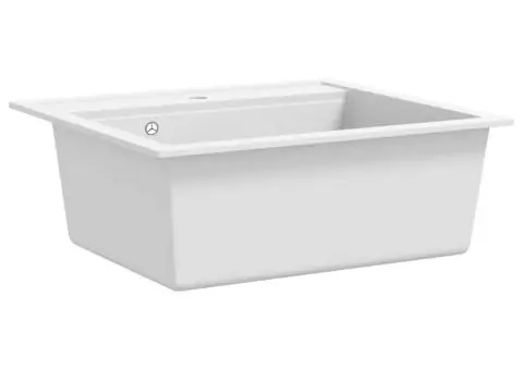 Chiuvetă de bucătărie din granit, alb, bazin unic - 4/5