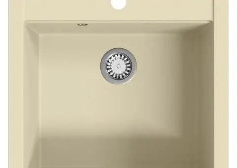 Chiuvetă de bucătărie din granit, bej, un bazin - 2/5