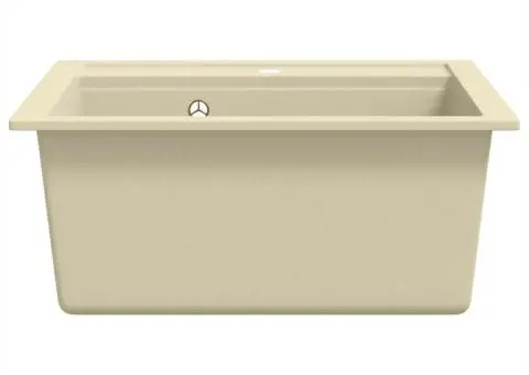 Chiuvetă de bucătărie din granit, bej, un bazin - 4/5