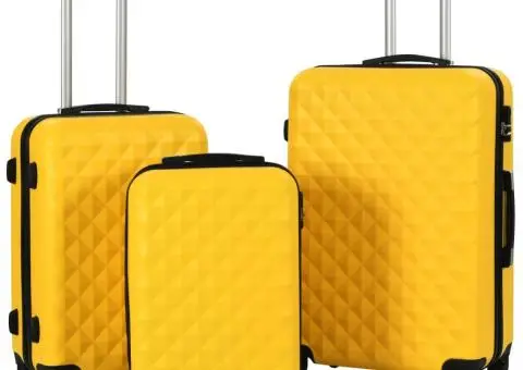 Set valiză carcasă rigidă, 3 buc., galben, ABS - 1/5