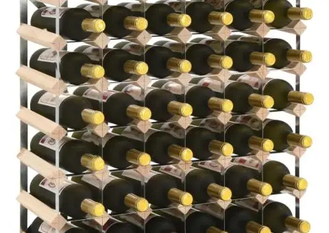 Suport sticle de vin pentru 42 sticle, lemn masiv de pin - 1/5