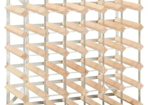 Suport sticle de vin pentru 42 sticle, lemn masiv de pin - 2/5