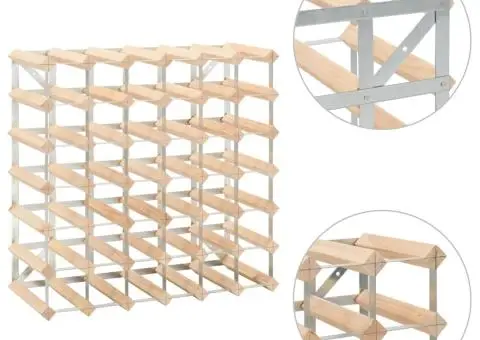 Suport sticle de vin pentru 42 sticle, lemn masiv de pin - 4/5