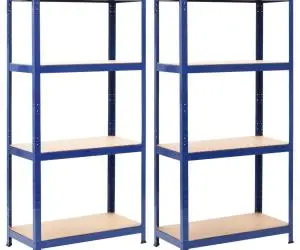 vidaXL Rafturi depozitare, 2 buc., albastru, 80x40x160cm, oțel și MDF