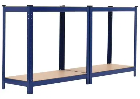 Rafturi depozitare, 2 buc., albastru, 80x40x160cm, oțel și MDF - 5/5
