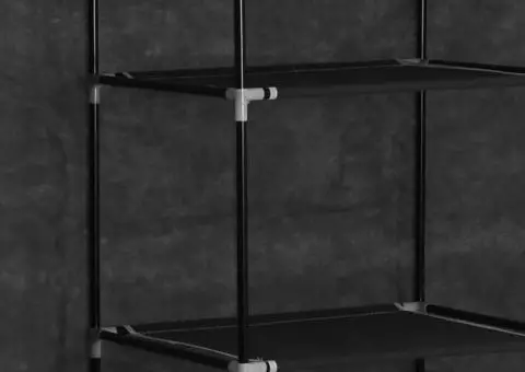 Dulap cu bare și compartimente, negru, 150x45x175 cm - 5/5