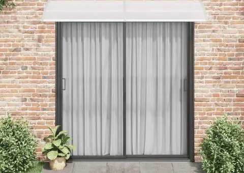 Copertină de ușă, gri și transparent, 240 x 75 cm, PC - 3/5