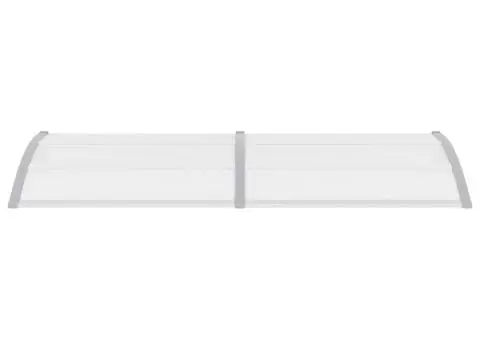 Copertină de ușă, gri și transparent, 240 x 75 cm, PC - 4/5