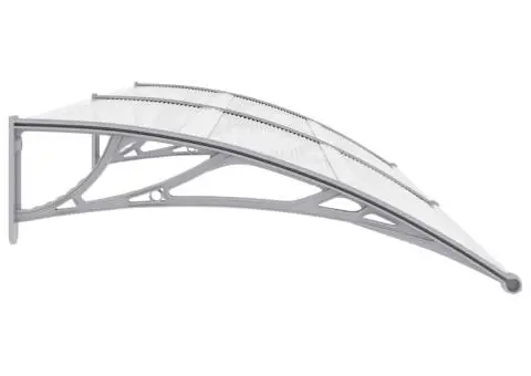 Copertină de ușă, gri și transparent, 240 x 75 cm, PC - 5/5