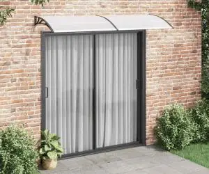 vidaXL Copertină de ușă, negru și transparent, 240 x 75 cm, PC