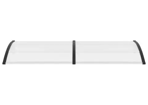 Copertină de ușă, negru și transparent, 240 x 75 cm, PC - 4/5