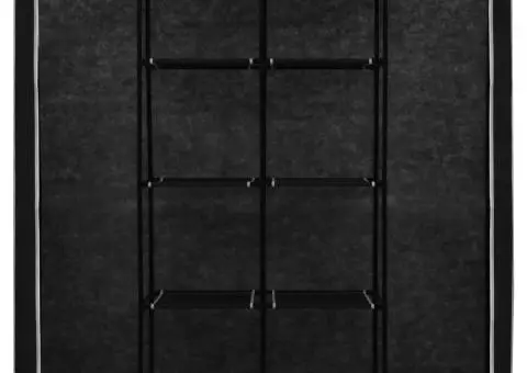 Șifonier cu 4 compartimente, negru, 175 x 45 x 170 cm - 5/5