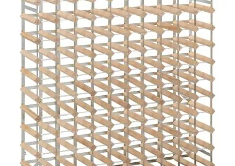 Suport sticle de vin pentru 120 sticle, lemn masiv de pin - 2/5