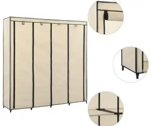 vidaXL Șifonier cu 4 compartimente, crem, 175 x 45 x 170 cm