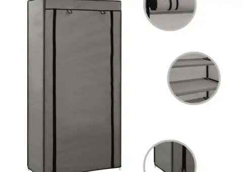 Pantofar cu husă, gri, 58x28x106 cm, material textil - 2/5