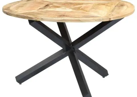 Masă de bucătărie, 120 x 76 cm, lemn masiv de mango, rotund - 1/5