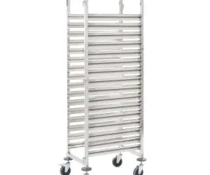 vidaXL Cărucior bucătărie pentru 16 tăvi, 38x55x163cm, oțel inoxidabil