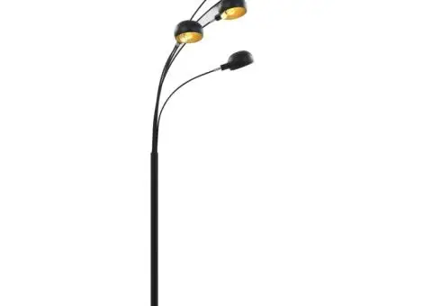 Lampă de podea, negru și auriu, 200 cm, 5 x E14 - 4/5