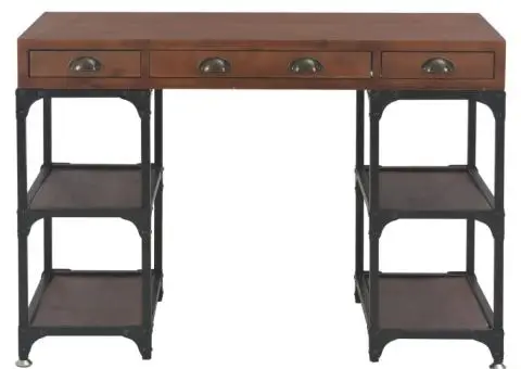 Birou cu 3 sertare, 110 x 50 x 78 cm, lemn masiv de brad - 2/5