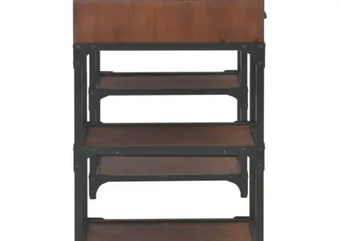 Birou cu 3 sertare, 110 x 50 x 78 cm, lemn masiv de brad - 5/5