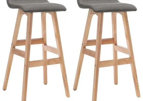 Scaune de bar, 2 buc., gri închis, material textil - 2/5