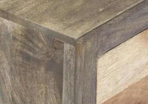 Dulap lateral, gri, 75 x 30 x 60 cm, lemn masiv de mango - 5/5