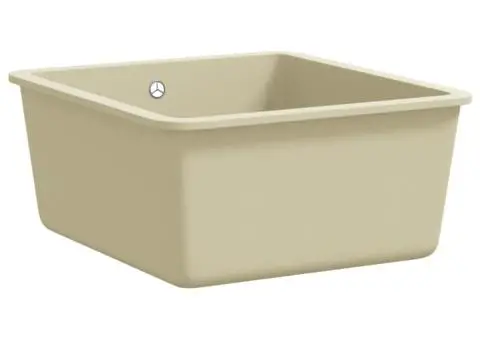 Chiuvetă de bucătărie din granit, bej, un bazin - 4/5