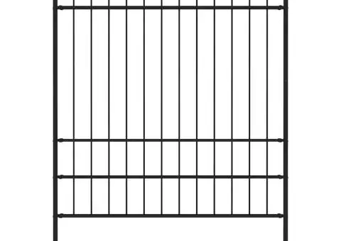 Gard de grădină cu vârf ascuțit, negru, 1,7 m, oțel - 1/4