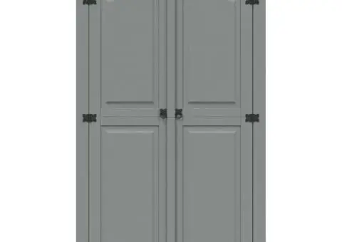 Șifonier, gri, lemn de pin mexican, 2 uși, gama Corona - 3/5